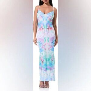 NWT AFRM Alyson Mesh Panel Maxi Dress